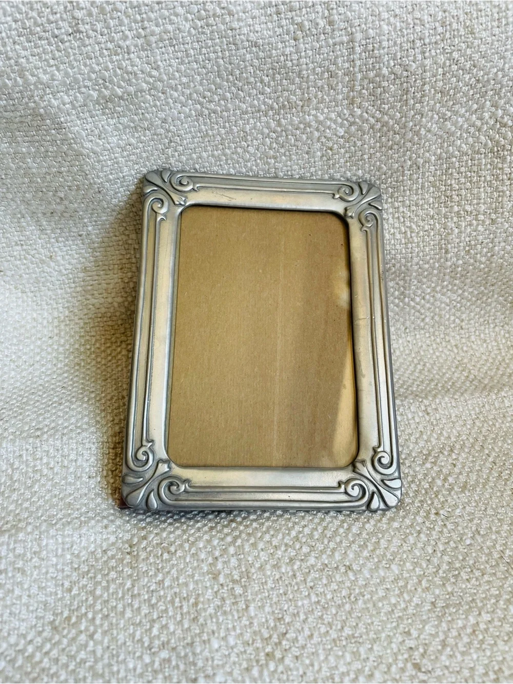 Vintage Classic Ornate Pewter Silver Picture Frame 3x5